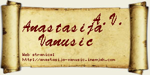Anastasija Vanušić vizit kartica